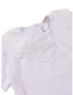 Tricou din bumbac, alb cu guler brodat picture - 2