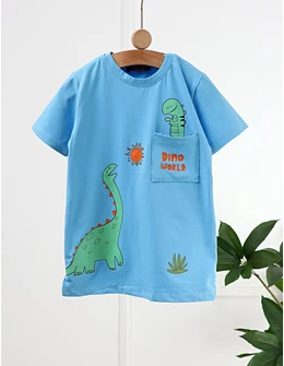 Tricou Dino World, model blue