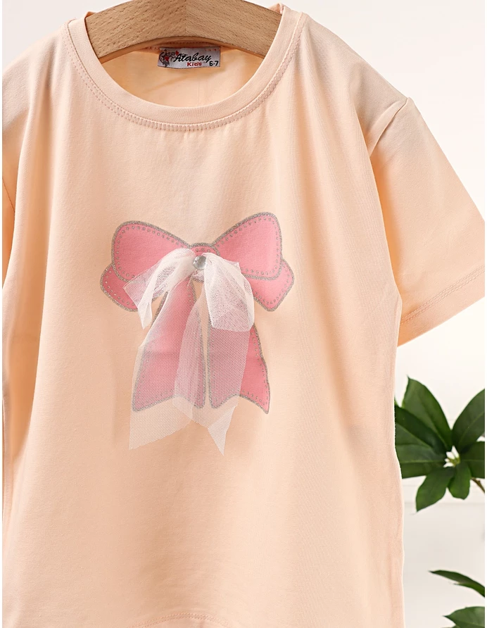 Tricou Fundita cu Sclipici, corai picture - 2