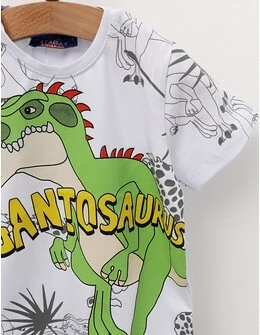 Tricou Gigantosaurus, model alb