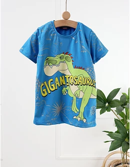 Tricou Gigantosaurus, model albastru-aprins