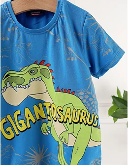 Tricou Gigantosaurus, model albastru-aprins