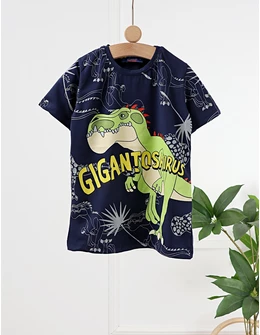 Tricou Gigantosaurus, model bleumarin