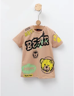 Tricou Happy Bear, model bej