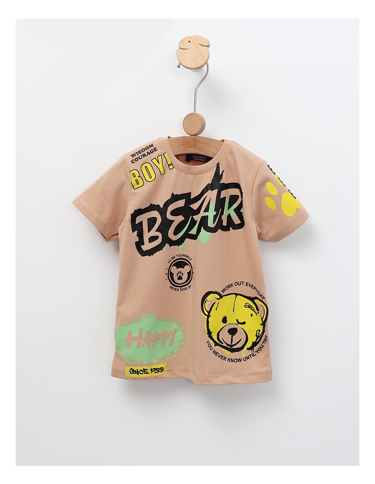 Tricou Happy Bear, model bej