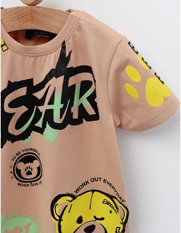 Tricou Happy Bear, model bej