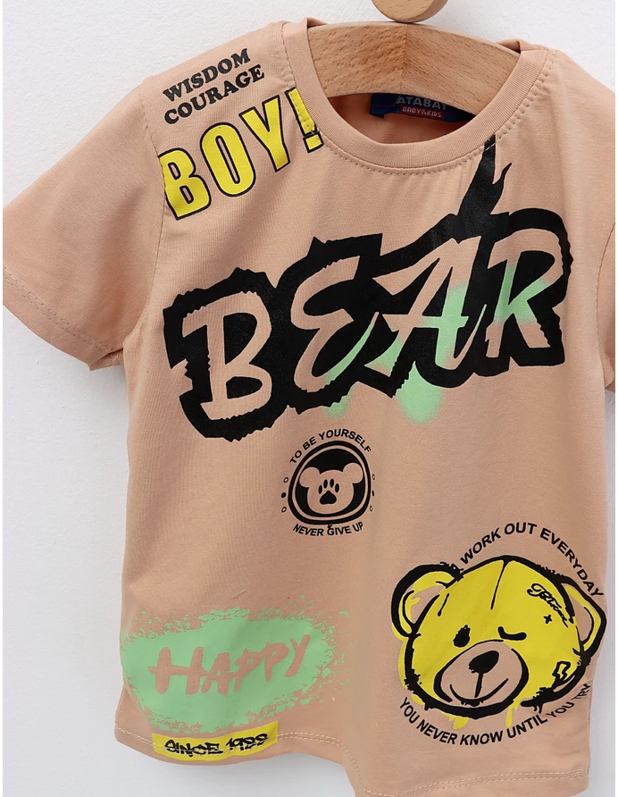 Tricou Happy Bear, model bej picture - 3