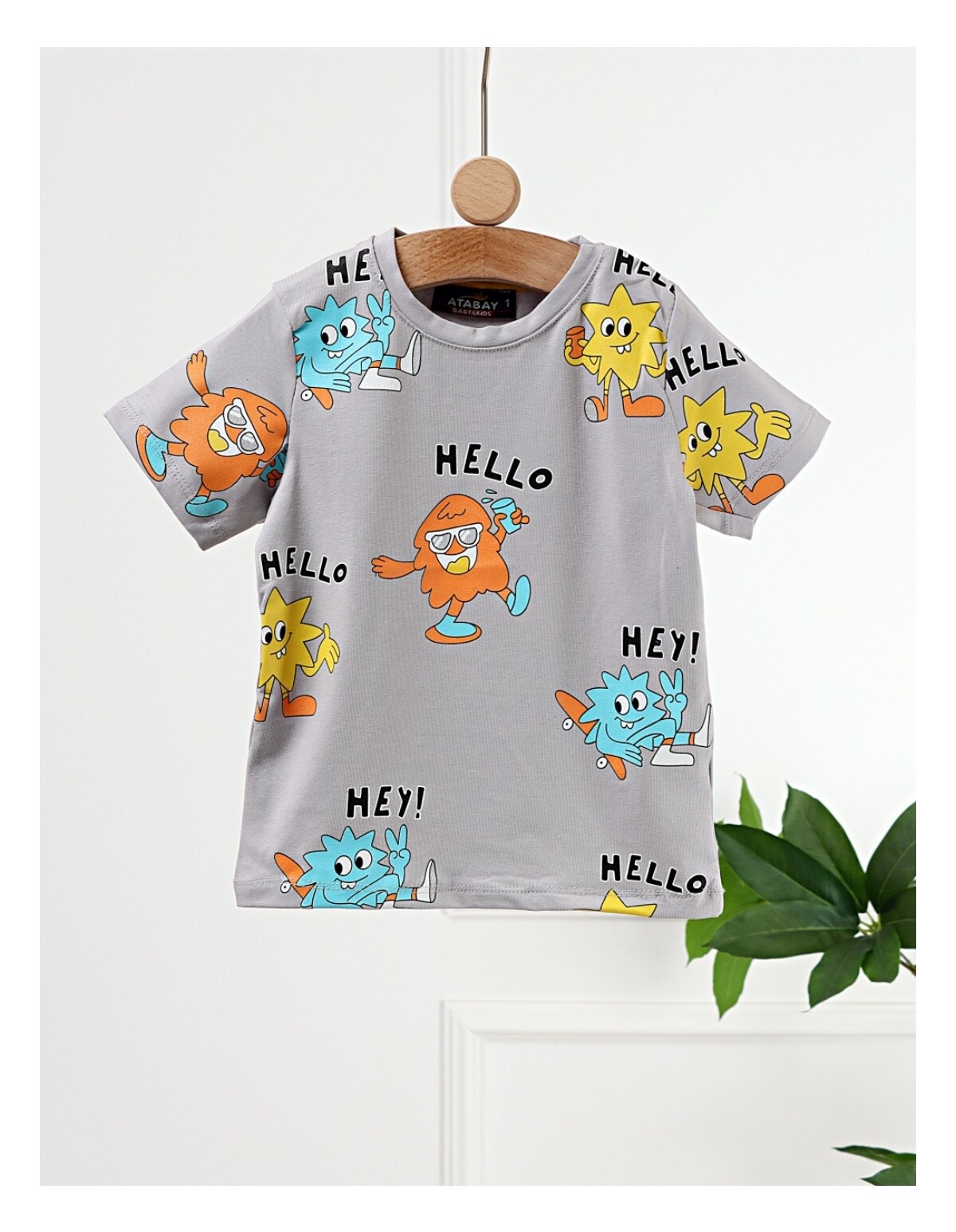 Tricou Hello Stars, model gri