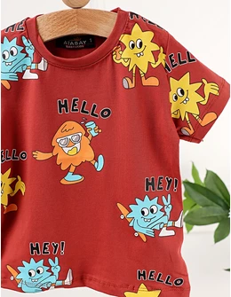 Tricou Hello Stars, model maro