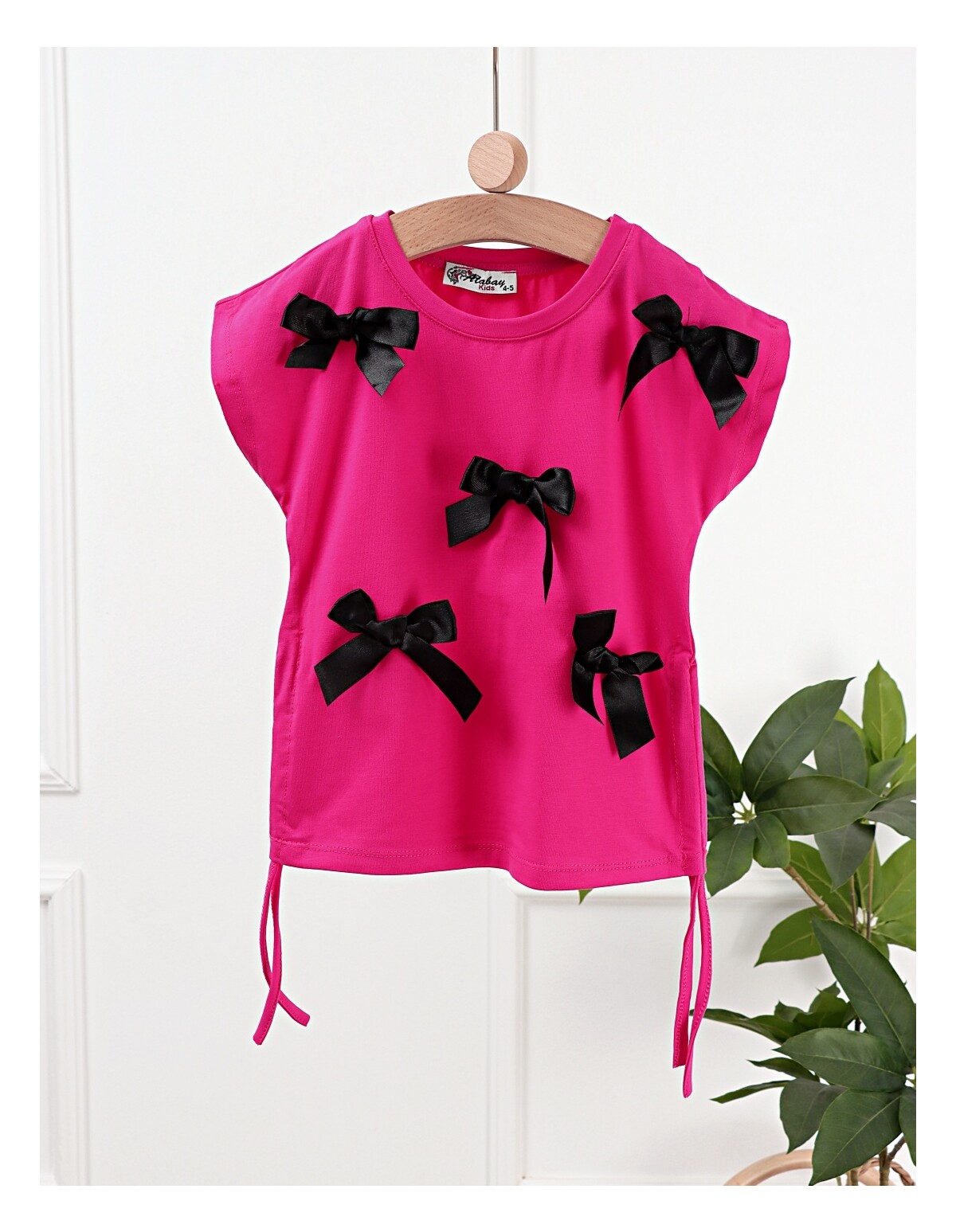 Tricou Kimono cu Fundite, ciclam