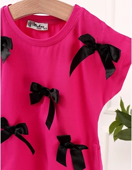 Tricou Kimono cu Fundite, ciclam