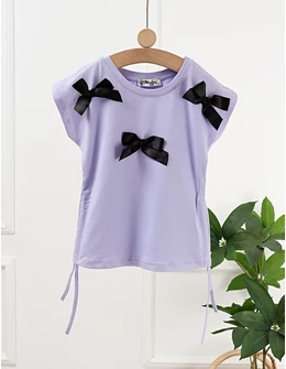 Tricou Kimono cu Fundite, mov