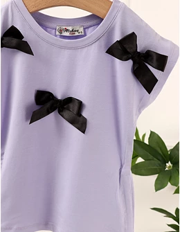 Tricou Kimono cu Fundite, mov