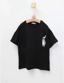Tricou Lazy Cat, model negru