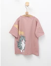 Tricou Lazy Cat, model roz-prafuit picture - 3