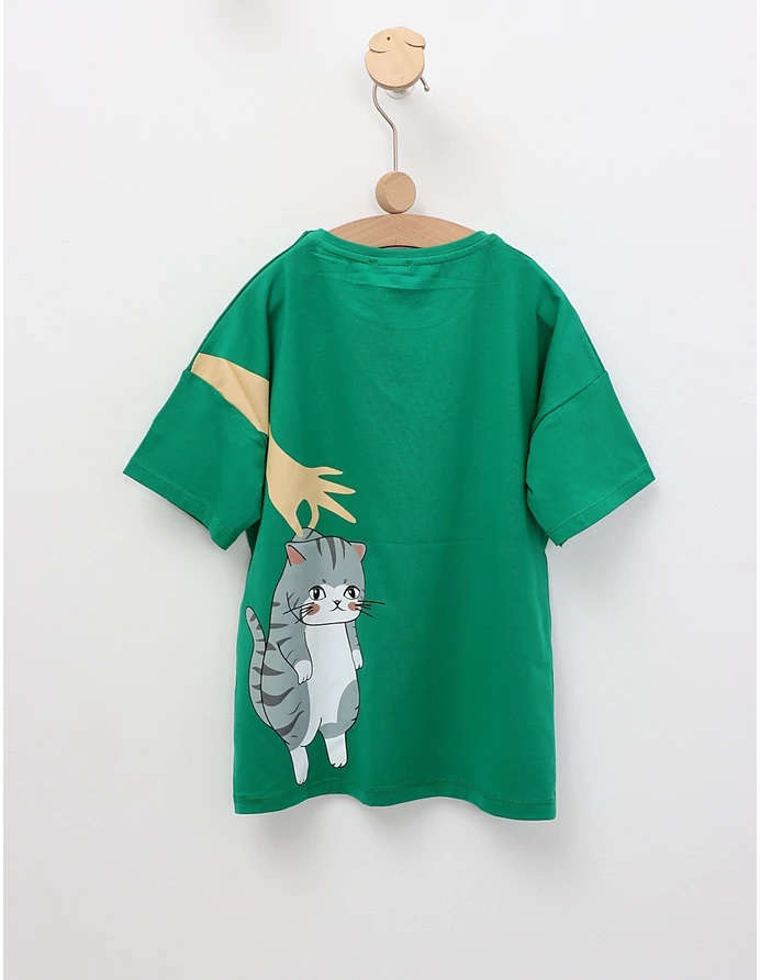 Tricou Lazy Cat, model verde picture - 3