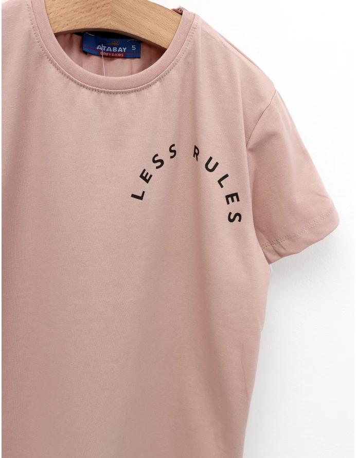 Tricou Less Rules, model bej picture - 2