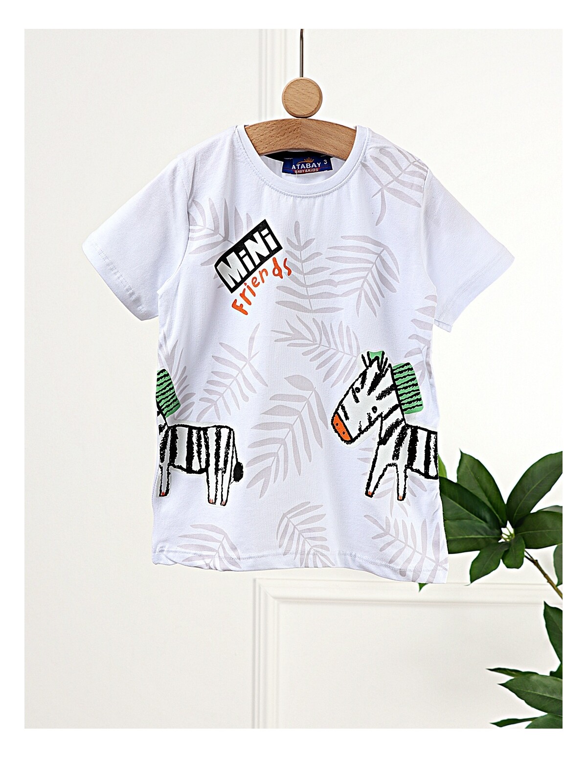 Tricou Mini Zebra Friends, cu alb
