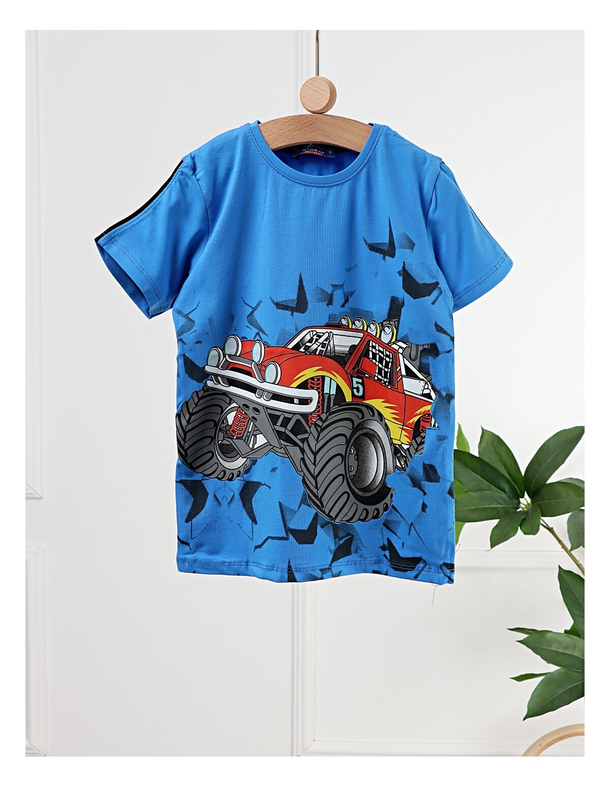 Tricou Monster Truck, cu albastru