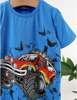 Tricou Monster Truck, cu albastru