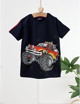 Tricou Monster Truck, cu bleumarin