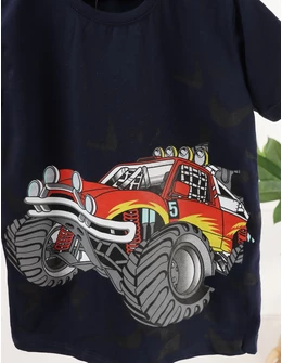 Tricou Monster Truck, cu bleumarin
