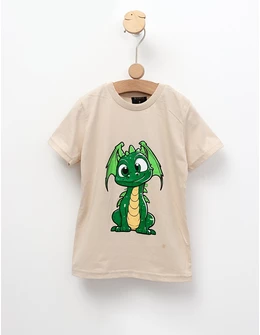 Tricou Moon Dragon, model bej
