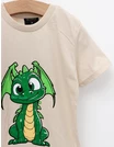 Tricou Moon Dragon, model bej picture - 2