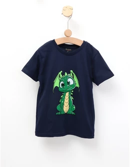 Tricou Moon Dragon, model bleumarin