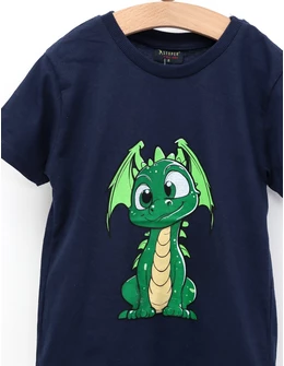 Tricou Moon Dragon, model bleumarin