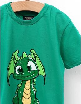 Tricou Moon Dragon, model verde