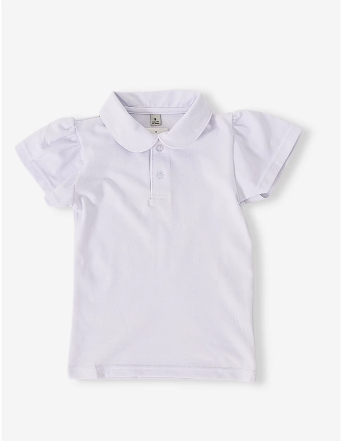 Tricou pentru fetite stil POLO model alb picture - 4