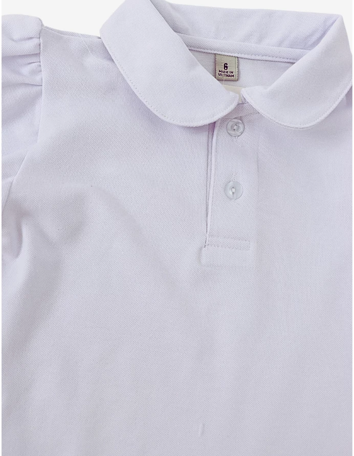 Tricou pentru fetite stil POLO model alb picture - 5
