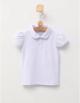 Tricou pentru fetite stil POLO model alb