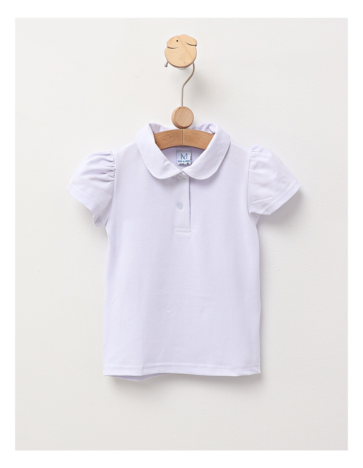 Tricou pentru fetite stil POLO model alb
