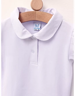 Tricou pentru fetite stil POLO model alb