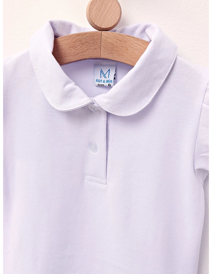 Tricou pentru fetite stil POLO model alb picture - 2