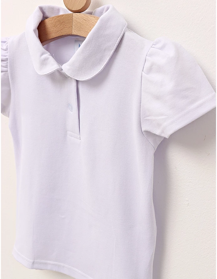 Tricou pentru fetite stil POLO model alb picture - 3