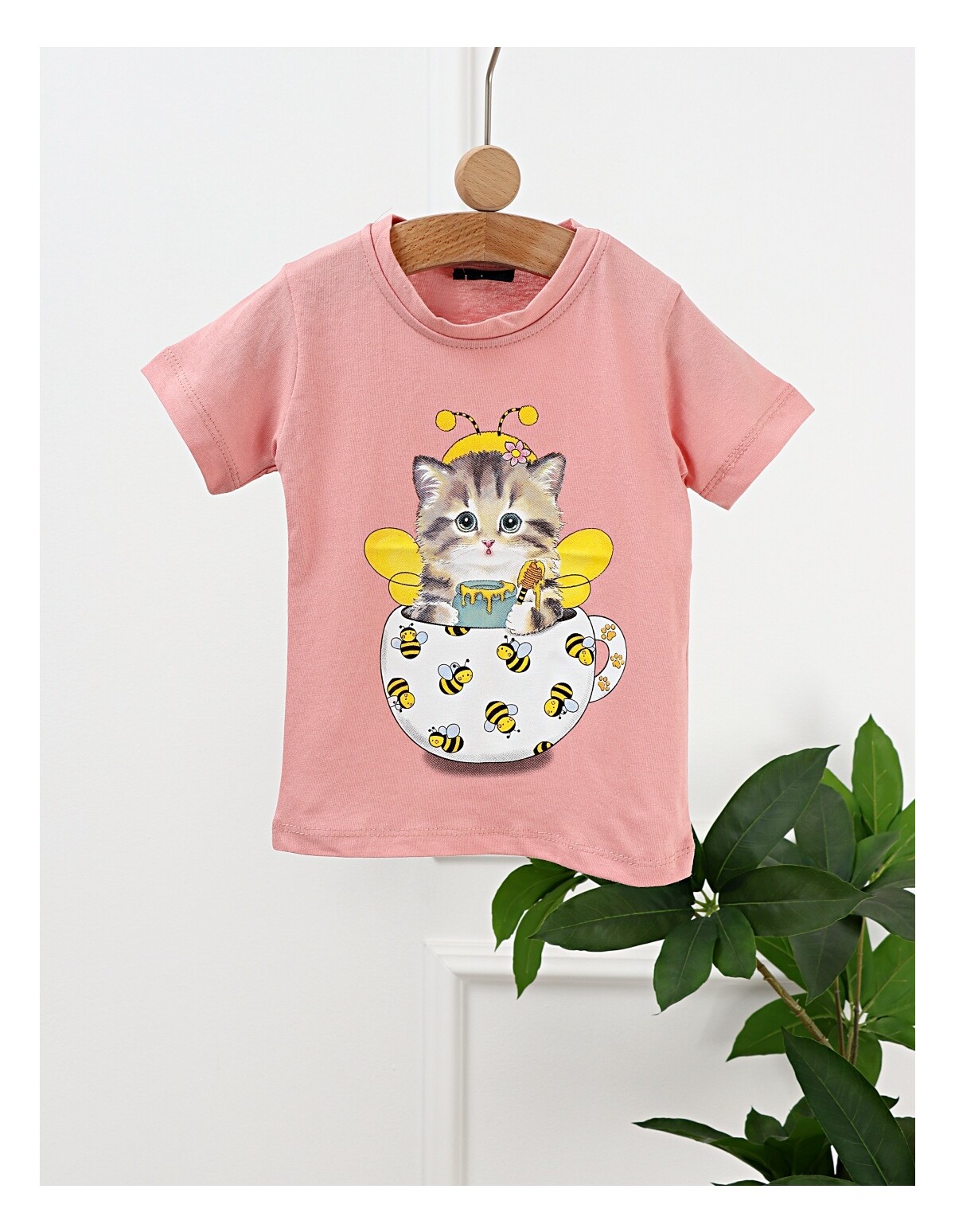 Tricou Pisicuta si Albine, roz-prafuit