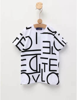 Tricou premium Litere, model alb