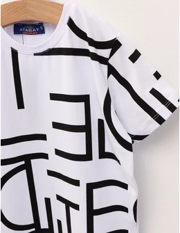 Tricou premium Litere, model alb