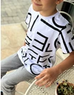Tricou premium Litere, model alb picture - 1