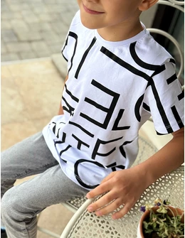 Tricou premium Litere, model alb