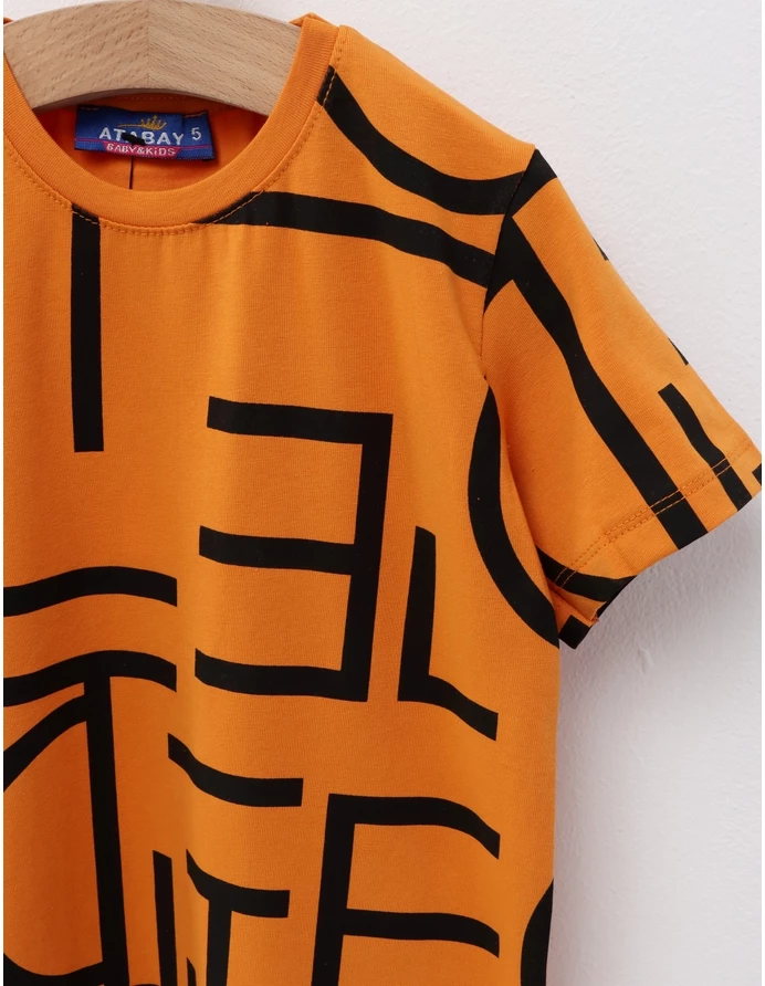 Tricou premium Litere, model portocaliu picture - 2