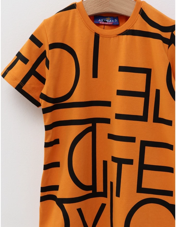 Tricou premium Litere, model portocaliu picture - 3