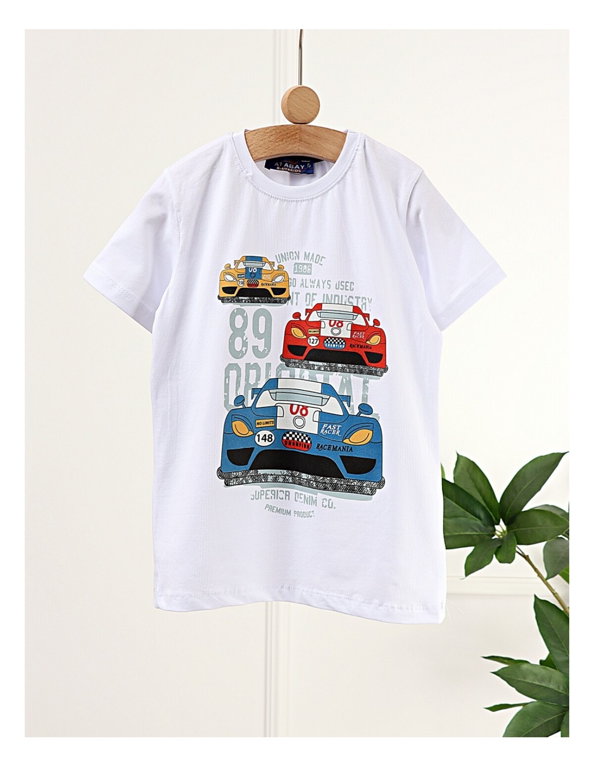 Tricou Race Fast Cars, model alb