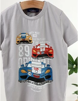 Tricou Race Fast Cars, model gri