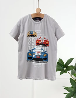 Tricou Race Fast Cars, model gri