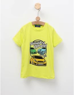 Tricou Smoky Wheel, model galben