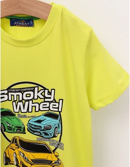 Tricou Smoky Wheel, model galben